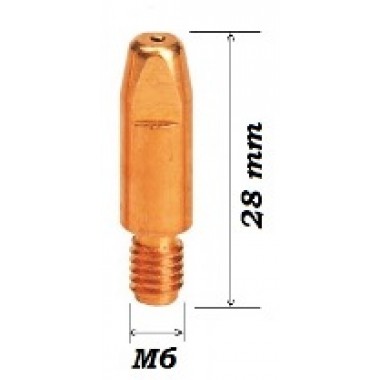 Контактный наконечник E-Cu/AL M6X28 (под алюминиевую проволоку 0,8/1,0/1,2)
