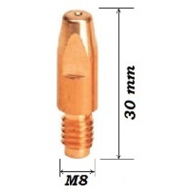 Контактный наконечник Cu-E M8X30 (под проволоку 0,6/0,8/1,0/1,2/1,6)
